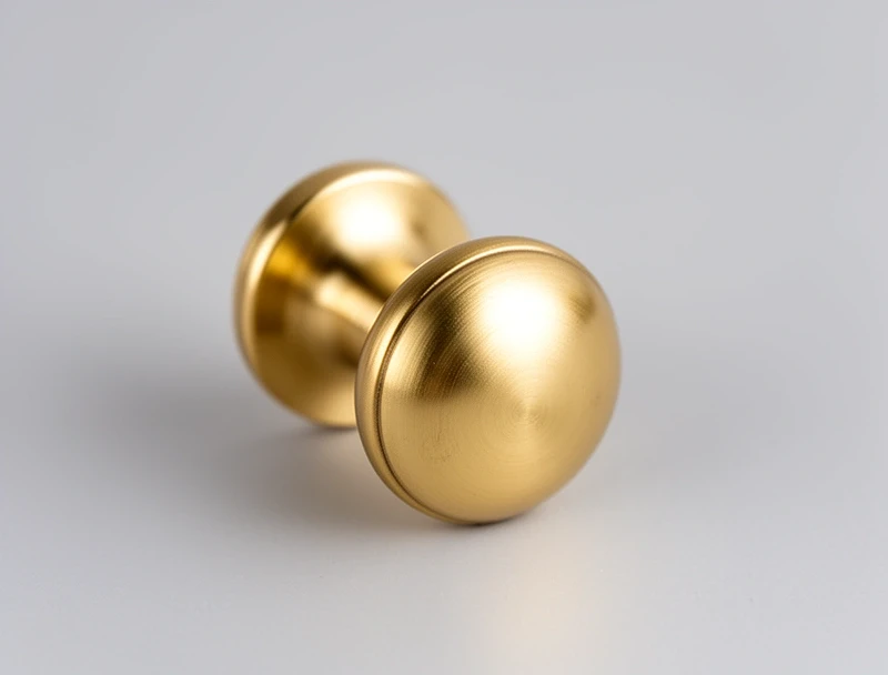 Round solid brass cabinet knob, 30 mm diameter