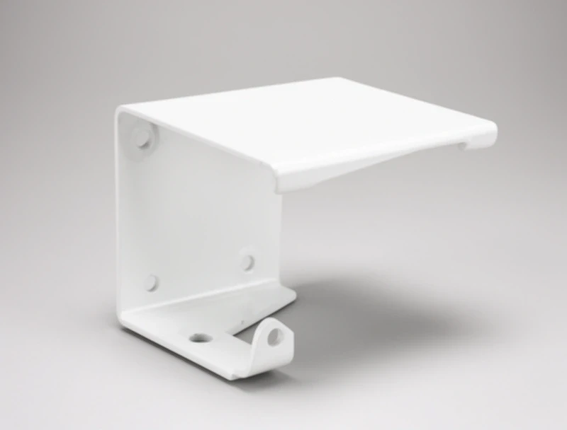 White powder coated steel L shaped shelf bracket